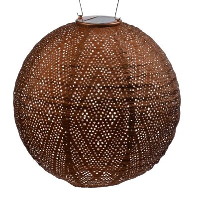 Lanterne Led Durable Décoration de Jardin Ikat Ronde - 30 cm - Cuivre