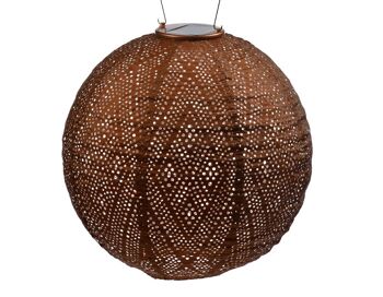 Lanterne Led Durable Décoration de Jardin Ikat Ronde - 30 cm - Cuivre 1