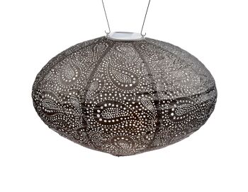 Lanterne Led Durable Décoration de Jardin Paisley Ovale - 40 cm - Taupe 1