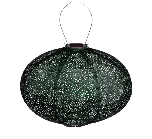 Sustainable Led Lantern Garden Decoration Paisley Oval - 40 cm - Green