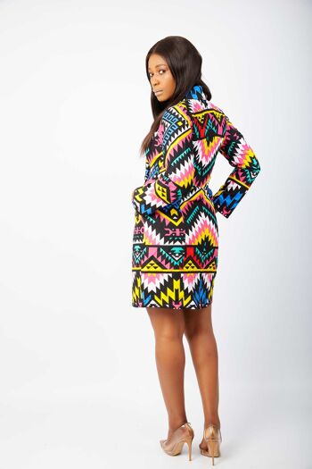 Robe blazer à double boutonnage à imprimé africain Farah 3