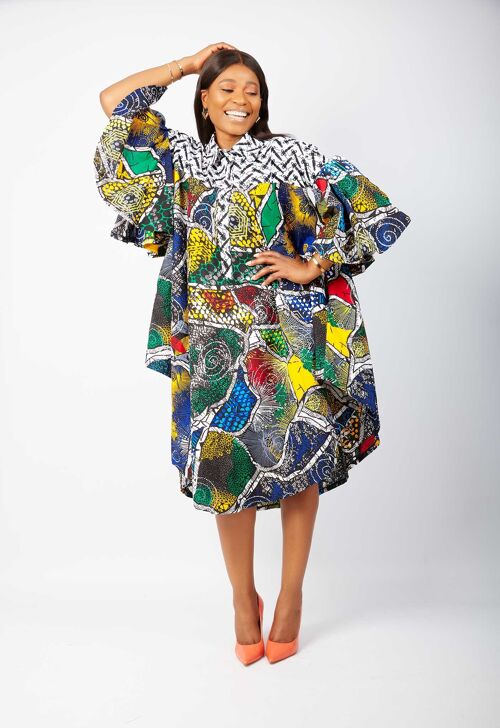 Yvonne African Ankara Print Shirt Dress
