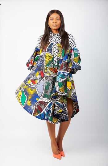 Robe chemise à imprimé africain Yvonne Ankara 3