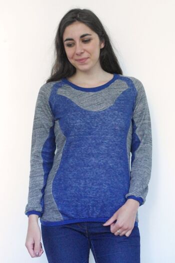 Pull Waves bleu et gris 3