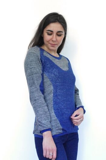 Pull Waves bleu et gris 4