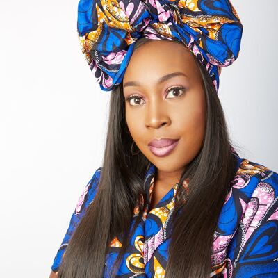 Nuovo in Africa Ankara Print Headwrap/Headtie - Hawa Marrone