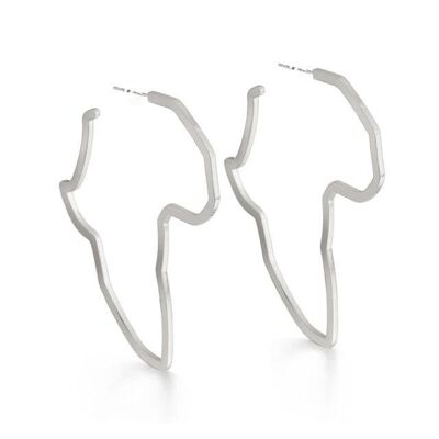 Boucles d'oreilles New In Large Loop Africa Map Plaqué Or - Idira ilver