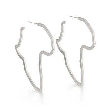 Boucles d'oreilles New In Large Loop Africa Map Plaqué Or - Idira ilver 1