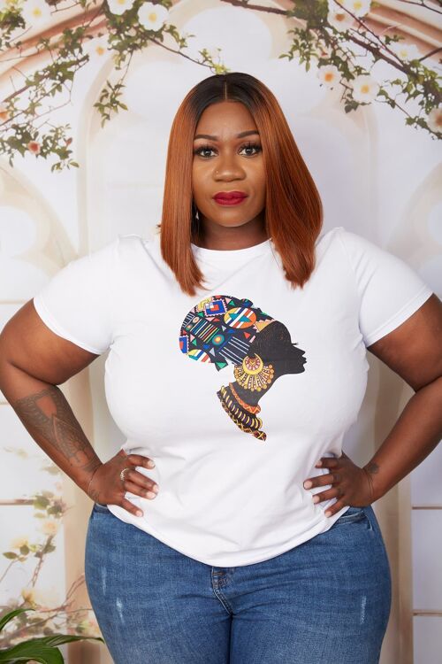 New In African Print Short Sleeve T Shirt - Biola (Plus Size) MIXED PRINT