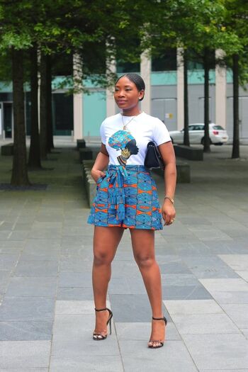 T-shirt ajusté à manches courtes et imprimé africain - Ayomide BLUE PRINT 6