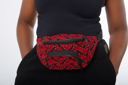 New in : African Print Fanny Waist Bag - Red