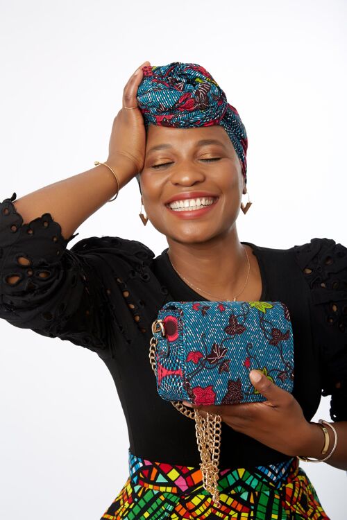 African Print Shoulder Bag Crossbody Bag with Matching Headwrap - Uzoh