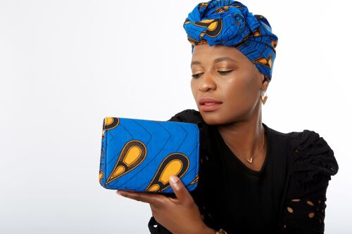 African Print Shoulder Bag Crossbody Ankara Print Bag with Matching Headwrap - Nelly