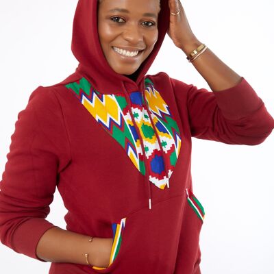 Felpa con cappuccio ispirata alla stampa africana di giada - Unisex