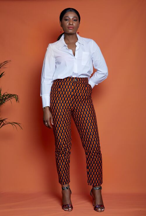 African Print Fitted Trousers - Deniola