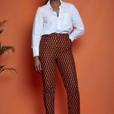 Pantalon ajusté à imprimé africain - Deniola