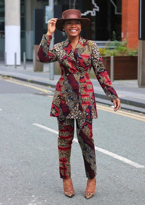 Yemme African Print Double Breasted Blazer