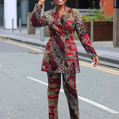 Yemme African Print Double Breasted Blazer