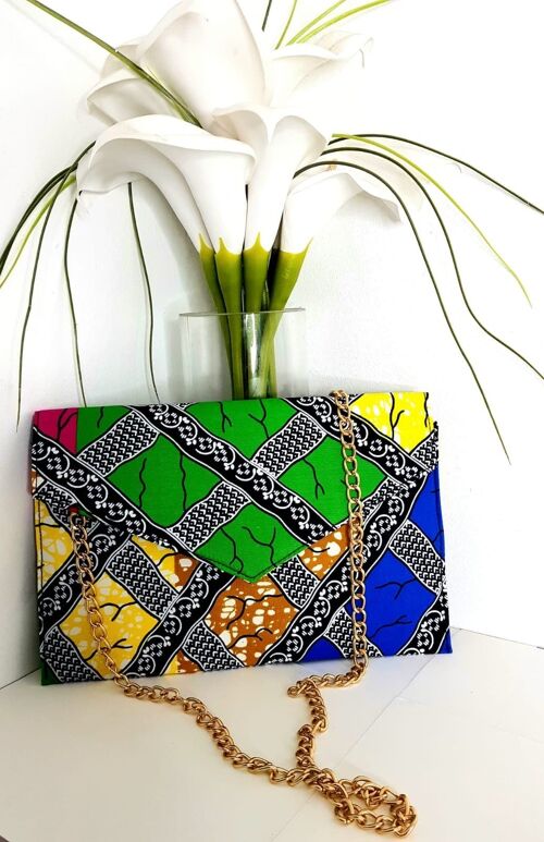 New In African Ankara Wax Print Clutch Bag ixed Print