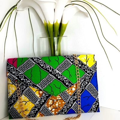 New In African Ankara Wax Print Clutch Bag ixed Print