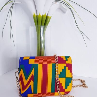 New In African Ankara Wax Print Shoulder Bag - Kente