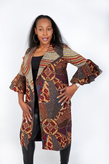 Veste kimono à imprimé africain ornée Nika 3