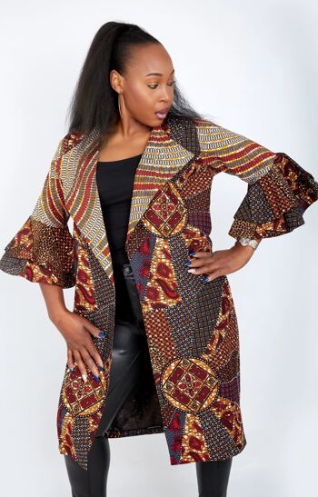 Veste kimono à imprimé africain ornée Nika 4