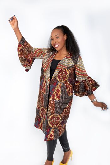 Veste kimono à imprimé africain ornée Nika 6