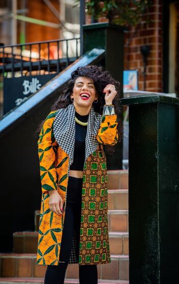 Veste kimono à imprimé africain ornée Adaku 3