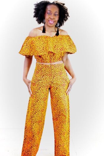 Ensemble 2 pièces de pantalons Ankara à imprimé africain 5