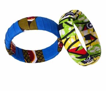 Nouveau dans de grands bracelets faits à la main Ankara Kente 1 Pc emon 3