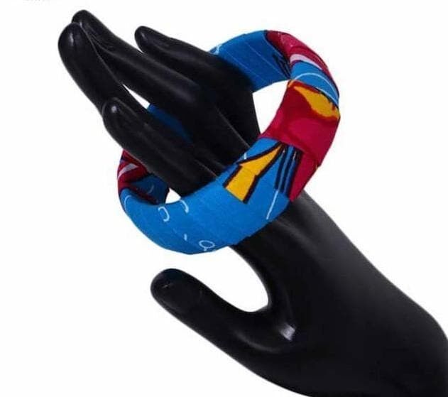 Neu in großen handgefertigten Ankara Kente Armreifen 1 Stück - Blau