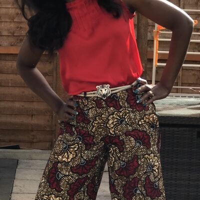 African Ankara Print Women Calf-Length 3/4 Pants