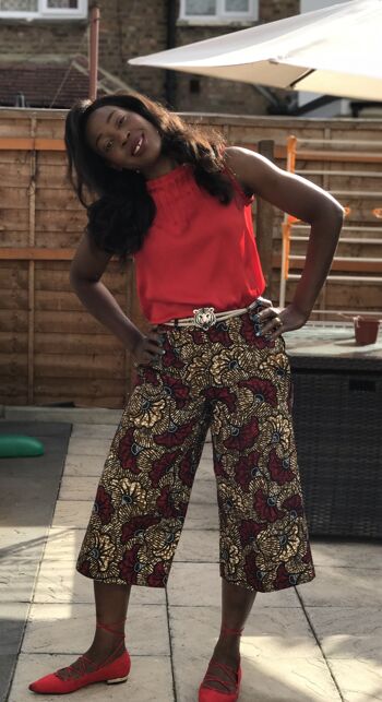 Pantalon 3/4 de longueur de mollet pour femmes à imprimé africain Ankara 3