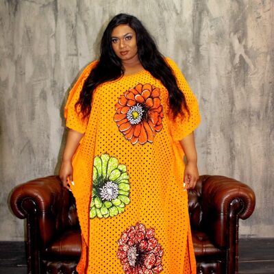 African Inspired Embellished Lace Ankara Inspired Bubu One Size Fits All