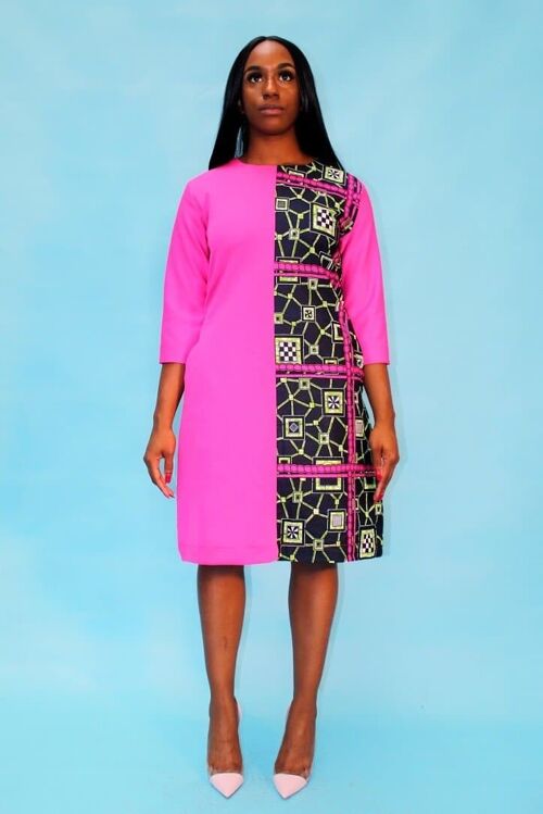 African Print Ankara Combo Pencil Dress