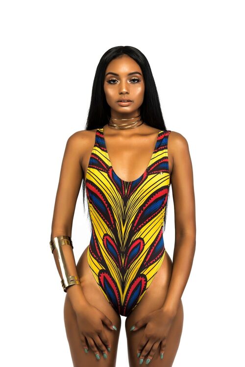 Sexy African Ankara Print One Piece Swimsuit
