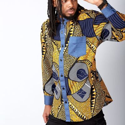 New in African Print Shirt for Men - Kobby