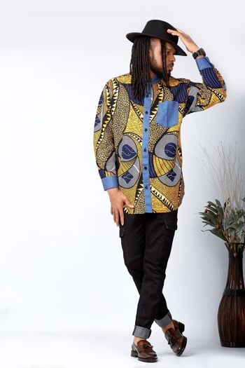 Nouveau dans la chemise à imprimé africain pour hommes - Kobby 2