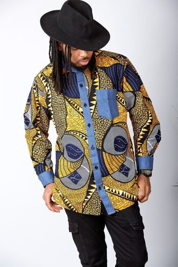 Nouveau dans la chemise à imprimé africain pour hommes - Kobby 4