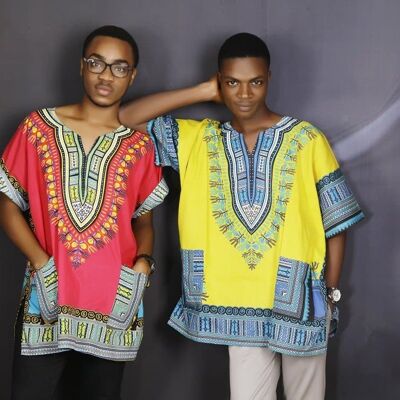 African Prints Danshiki Shirt (Unisex) - Grün