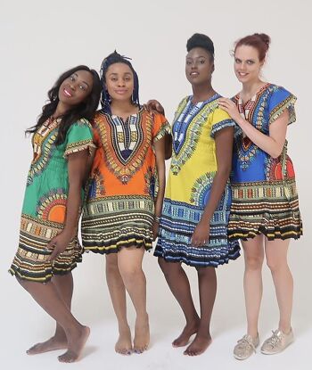 Robe Danshiki Imprimés Africains Orange 2