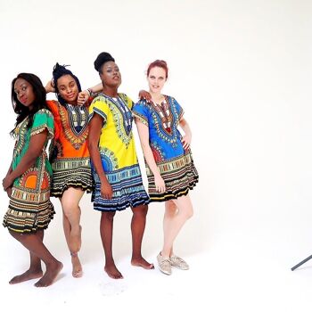 Robe Danshiki Imprimés Africains Orange 7