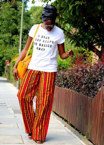 Pantalon Pallazo Ankara Imprimé Africain - Rouge 1