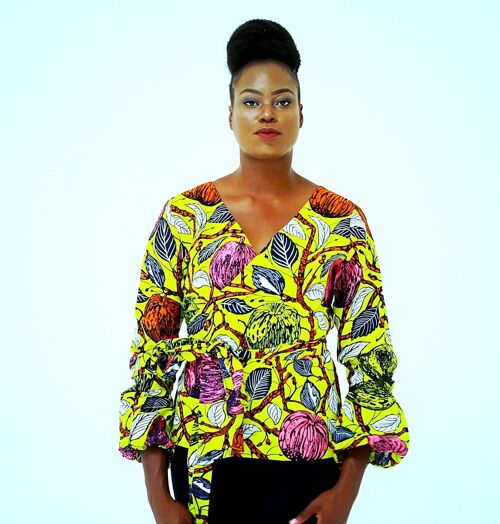 African Clothing Ankara print Wrap Top