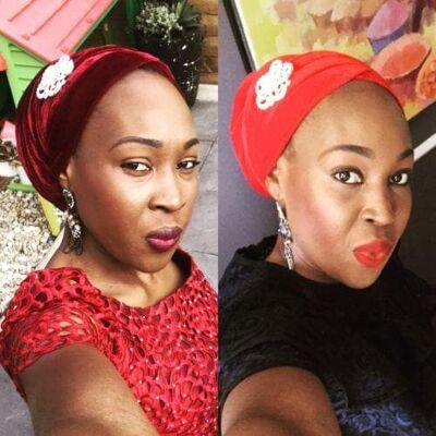 2 Velvet Turban Head Wrap(single wrap) With 1 Brooch