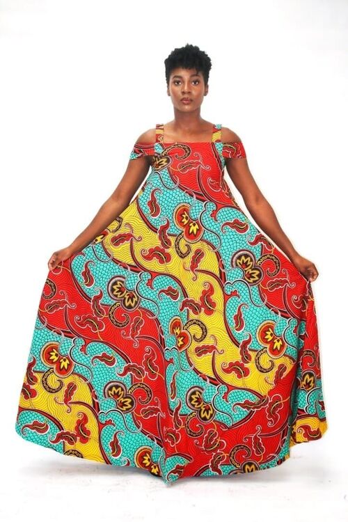 BMianca African Ankara Print Maxi Dress - Plus Size