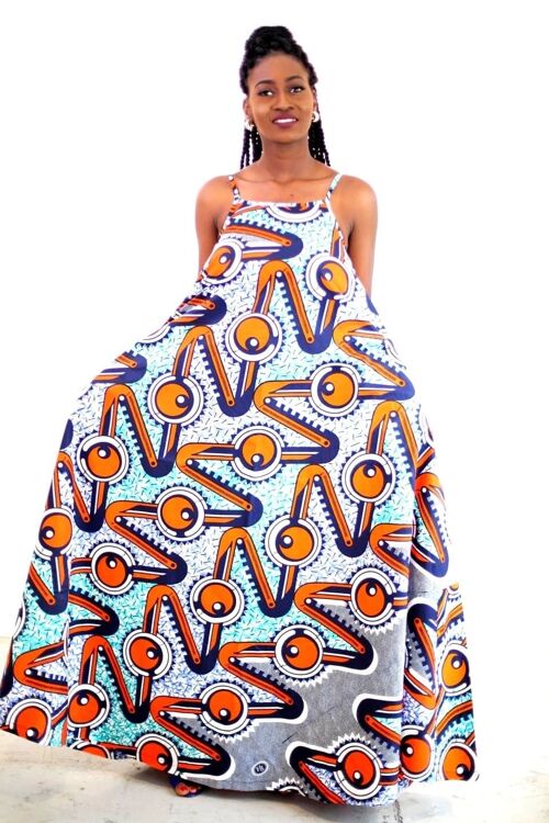 African Print Mixed coloured Ankara Print Maxi Dress