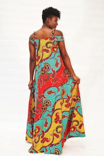 BMianca: Robe Maxi Ligne A Imprimé Africain multicolore 6