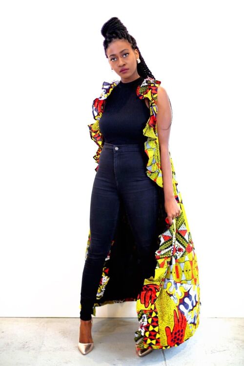 New in African Dutch wax Ankara Print Duster Kimono Set